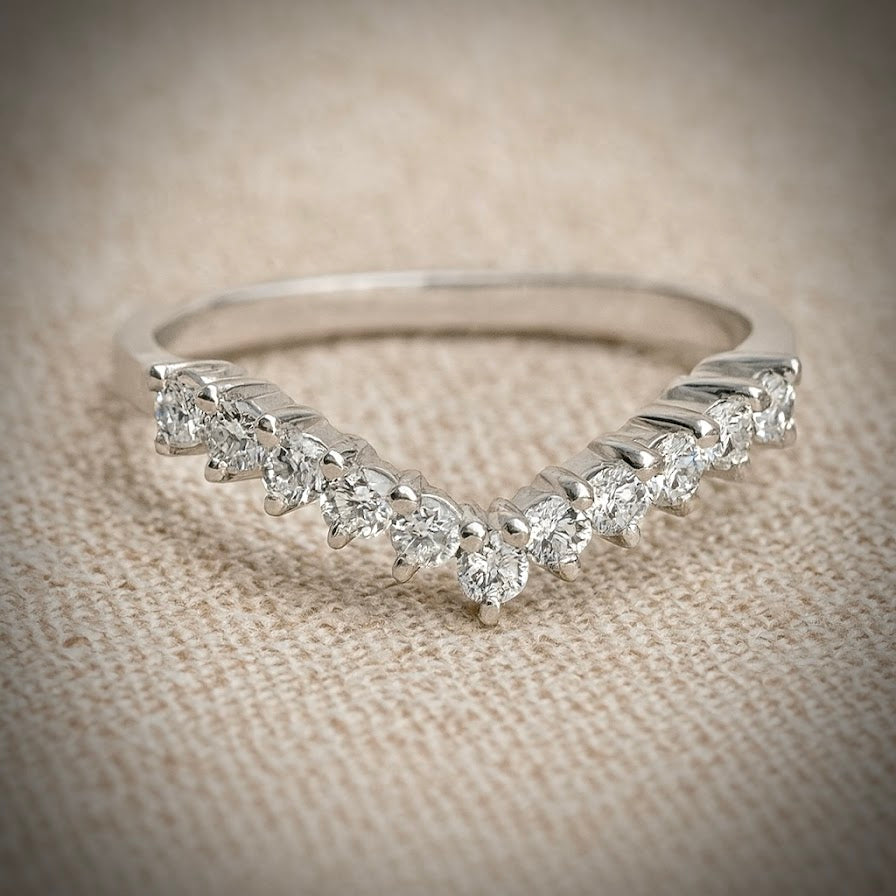 CZ wishbone underband Ring