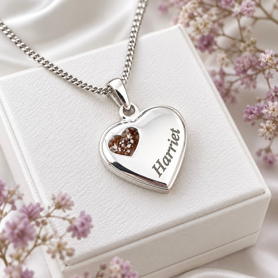 Sterling Silver Engraved Heart Pendant