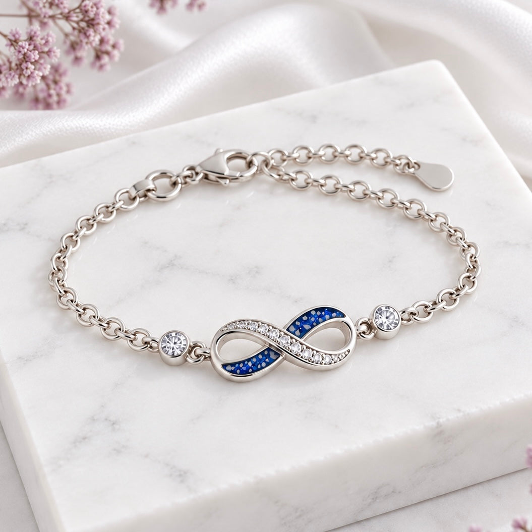 Sterling Silver CZ Infinity Adjustable Bracelet