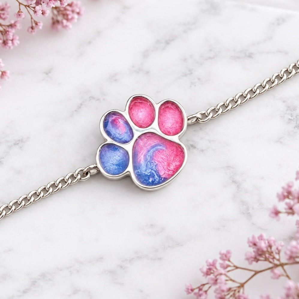 Sterling Silver Paw Adjustable Bracelet