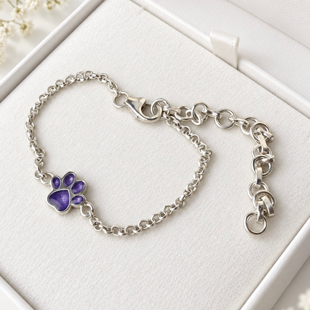 Sterling Silver Petite Paw Adjustable Bracelet