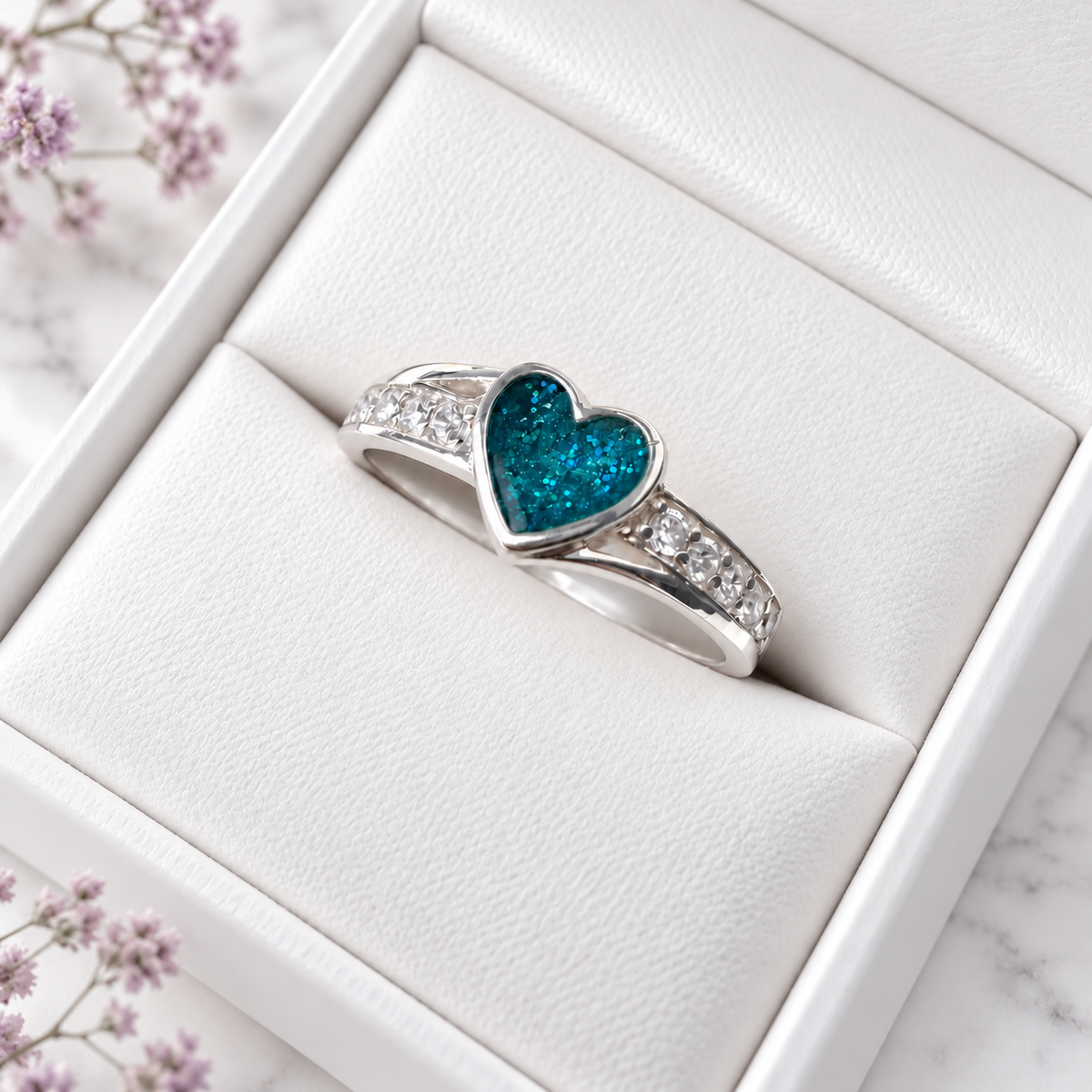 Sterling Silver Heart Twist Ring