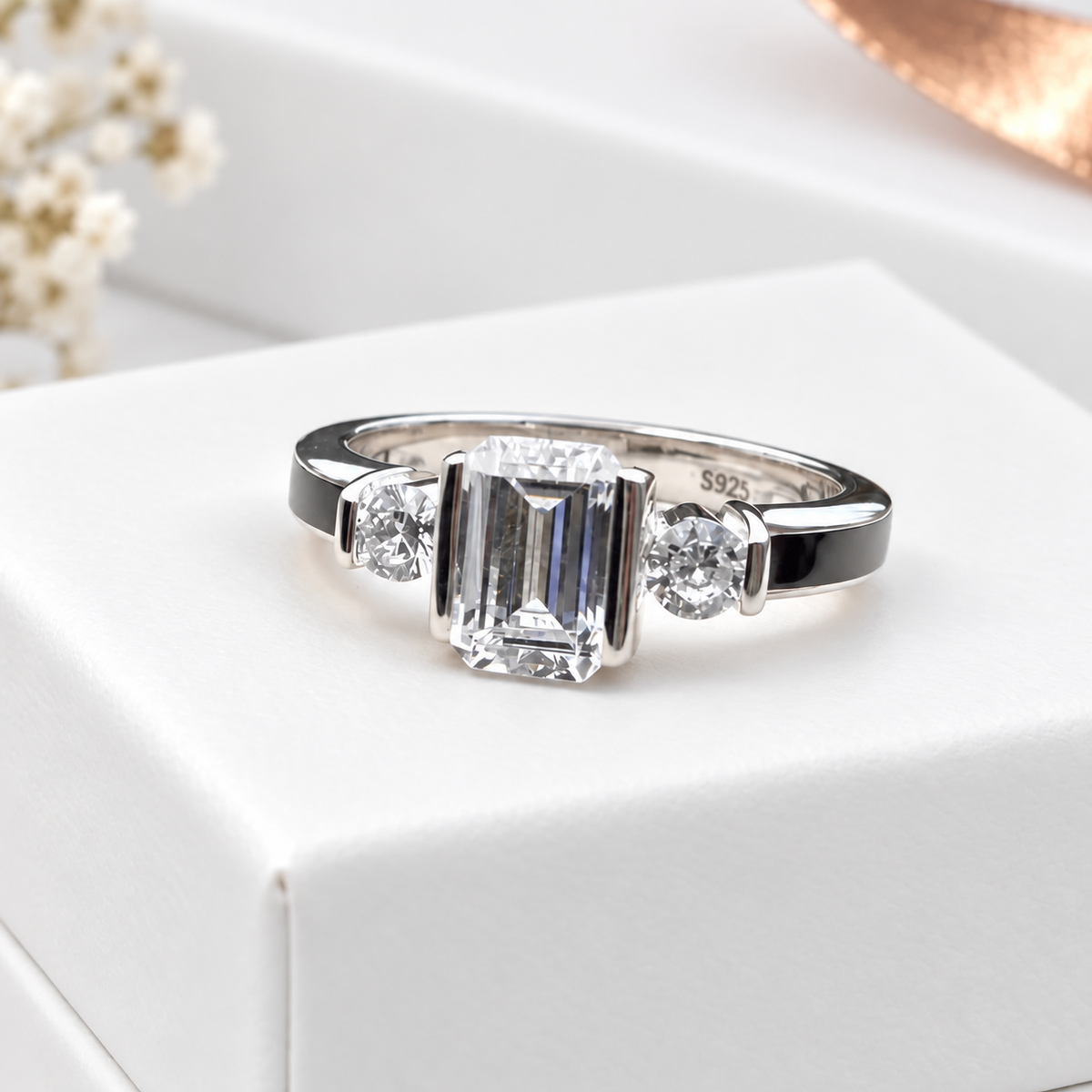 Sterling Silver Emerald Cut Ring
