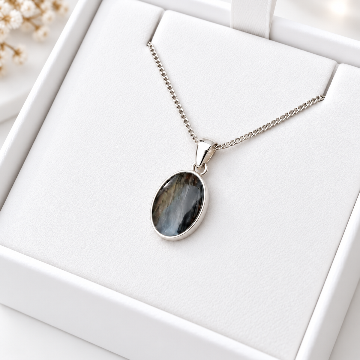 Sterling Silver Oval Pendant
