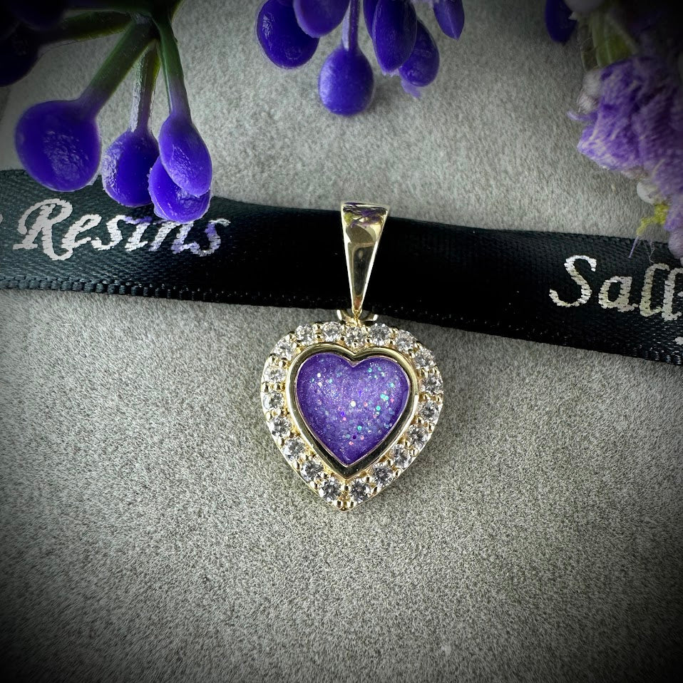 9ct Yellow Gold CZ Heart Pendant