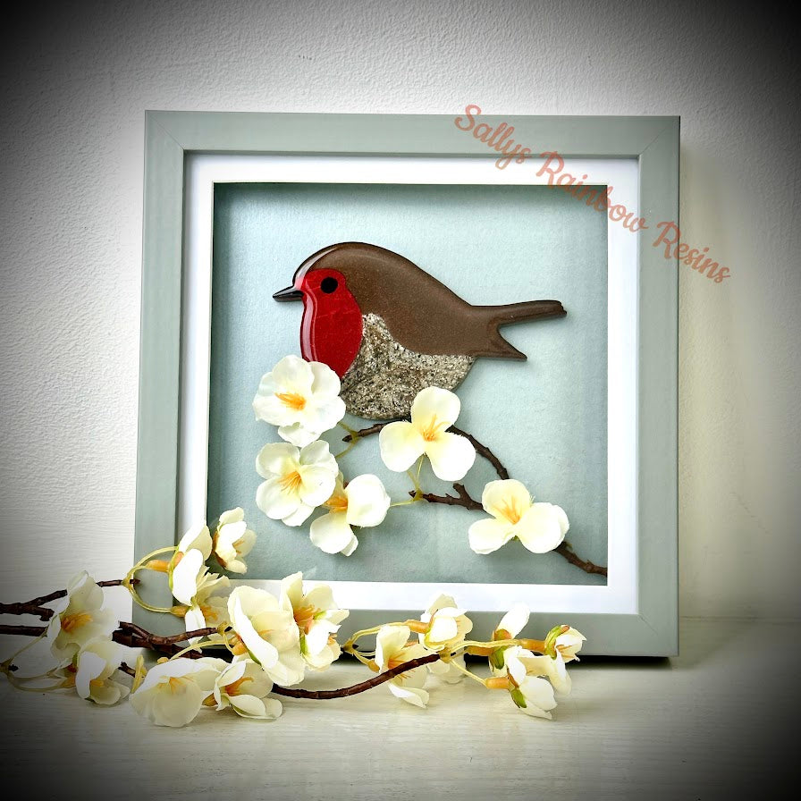 Framed Memorial Ashes / Hair Robin