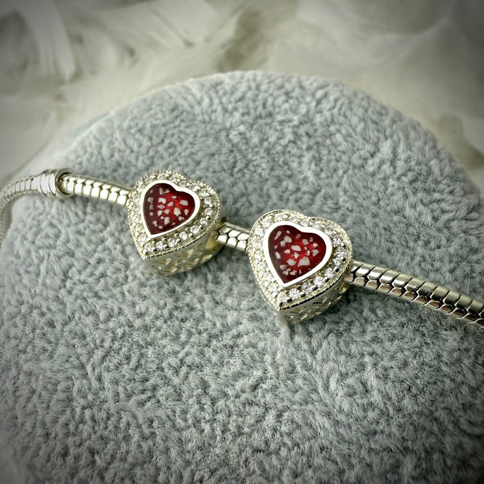 CZ Heart Bracelet Charm