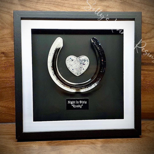 Framed Memorial Ashes / Hair Horseshoe