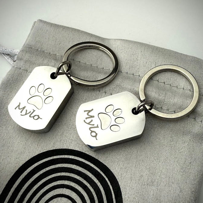 Self Fill Paw Urn Keyring