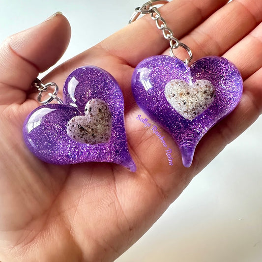 Resin Heart Keyring