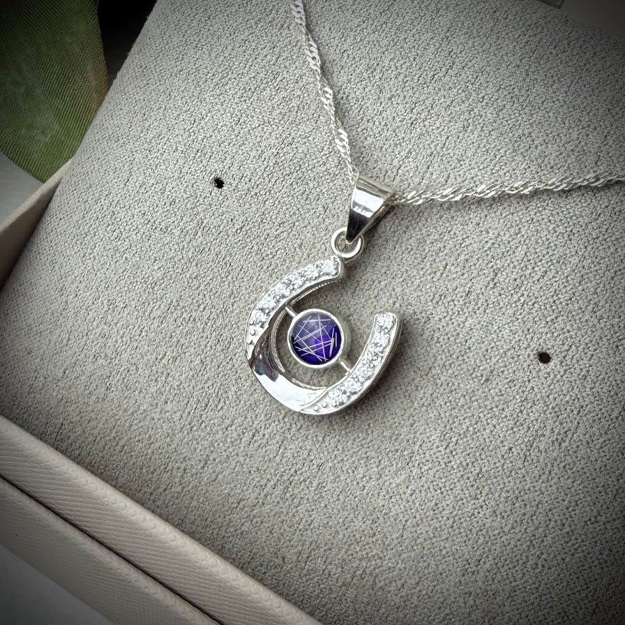 Hanging CZ Horseshoe Pendant