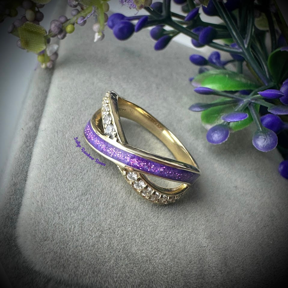 9ct Yellow/White/Rose Gold Infinity Ring