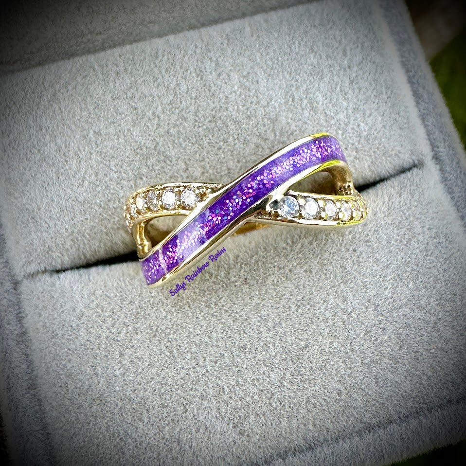 9ct Yellow/White/Rose Gold Infinity Ring