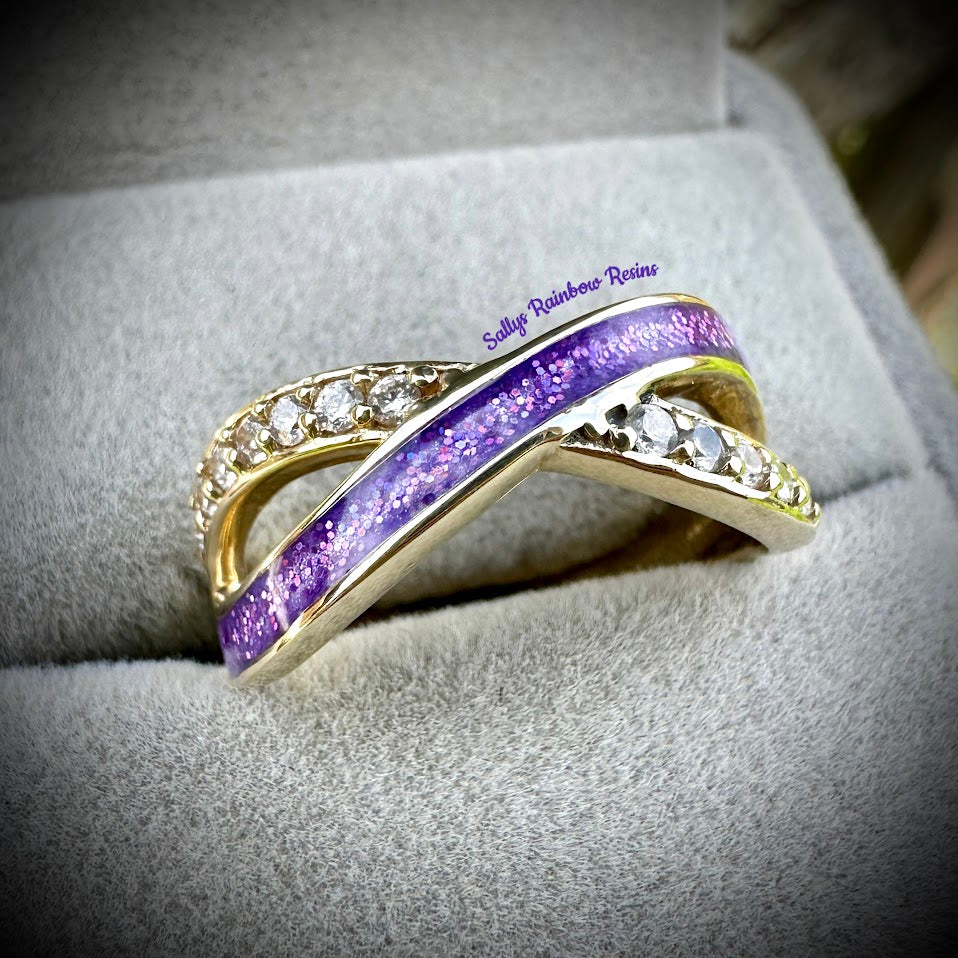 9ct Yellow/White/Rose Gold Infinity Ring