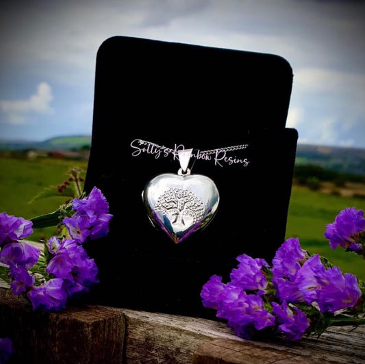 Tree Of Life Heart Locket .925 Silver Pendant