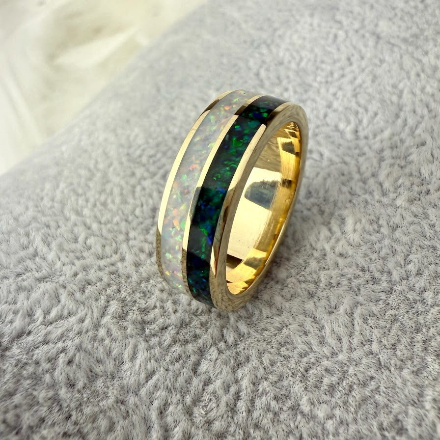 6mm or 8mm Double 9ct Yellow Gold Double Channel Band Ring