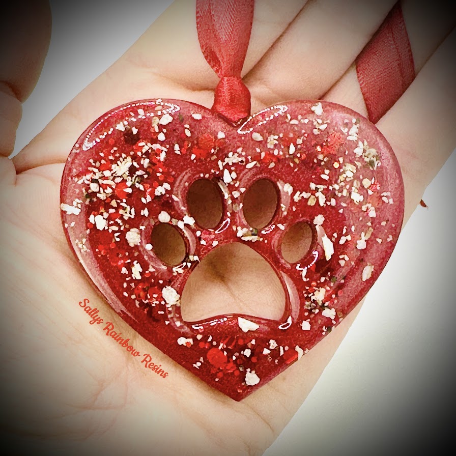 Heart Paw Memorial Decoration