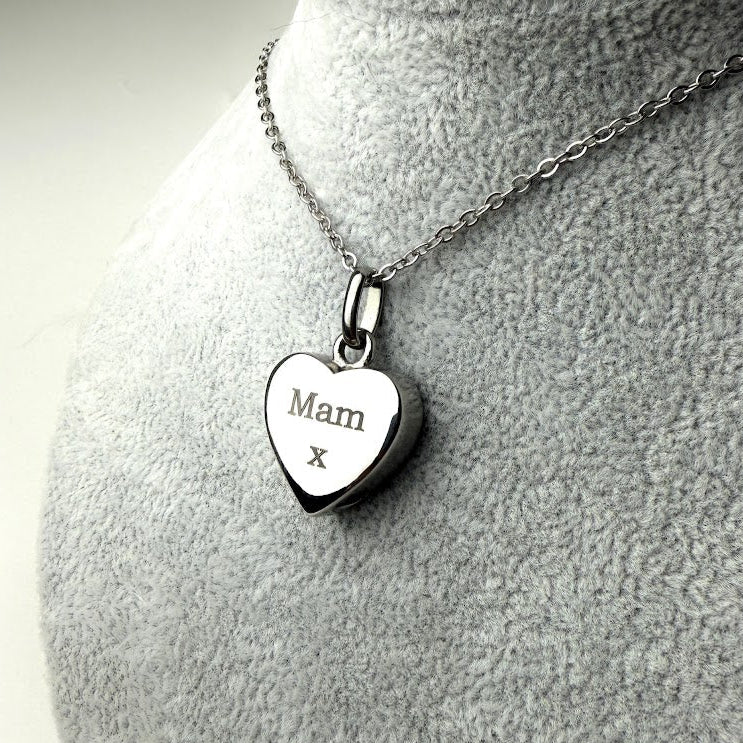 Self Fill Heart Urn Pendant
