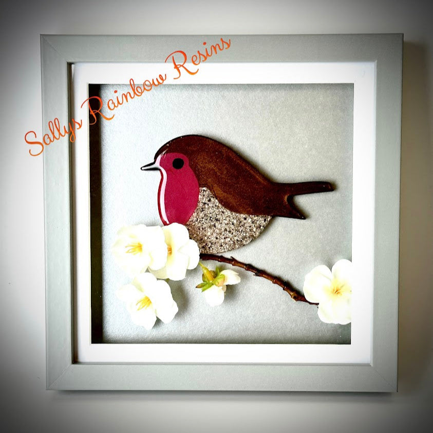 Framed Memorial Ashes / Hair Robin