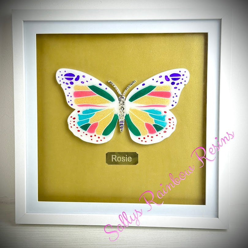Framed Memorial Ashes / Hair Large Butterfly