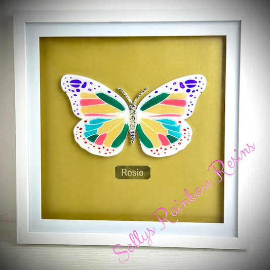 Framed Memorial Ashes / Hair Large Butterfly