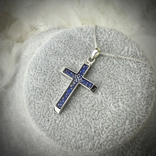 Sterling silver 3D Cross Memorial Pendant