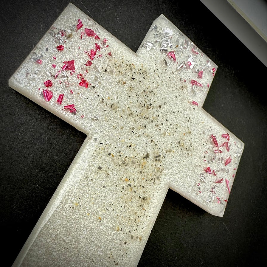 Framed Memorial Ashes/Hair Cross