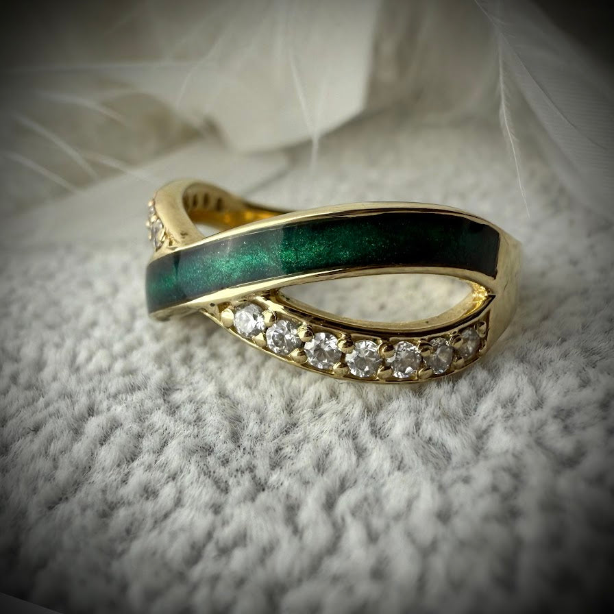 9ct Yellow/White/Rose Gold Infinity Ring