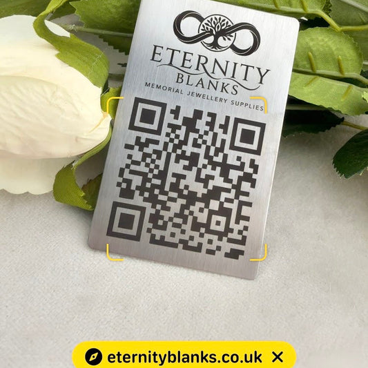 Engraved Stainless Business QR Code Wallet Card