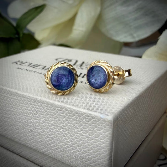 9ct Yellow Gold Rope edged Earrings