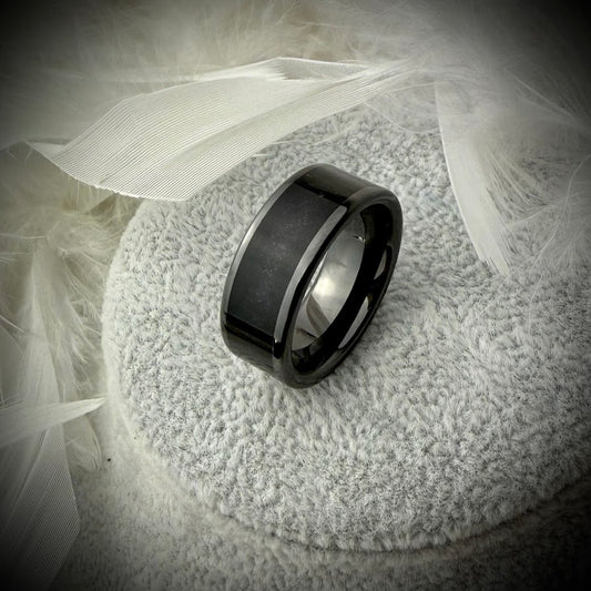 8mm Black Ceramic Band Ring