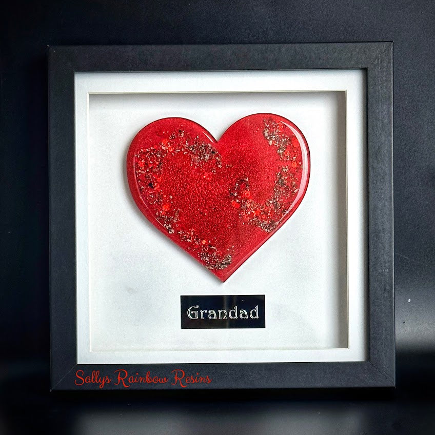 Framed Memorial Ashes/Hair Heart