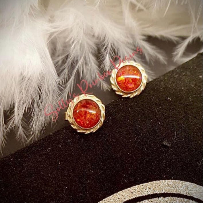 9ct Yellow Gold Rope edged Earrings