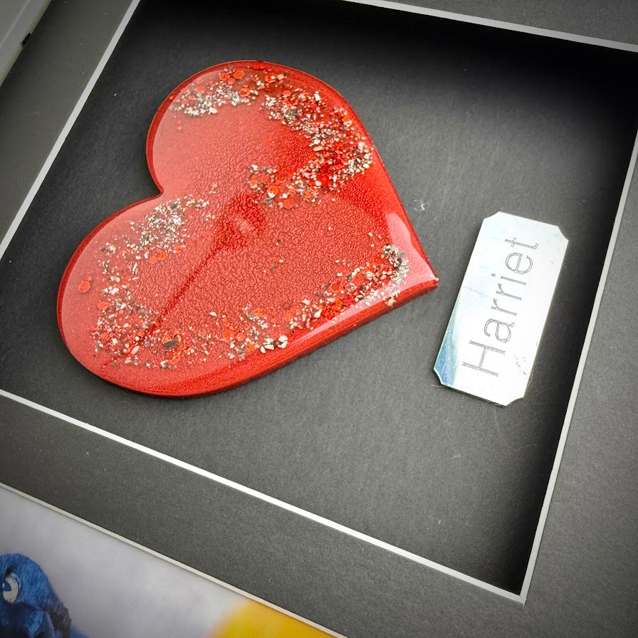 Photo Framed Memorial Ashes/Hair Heart