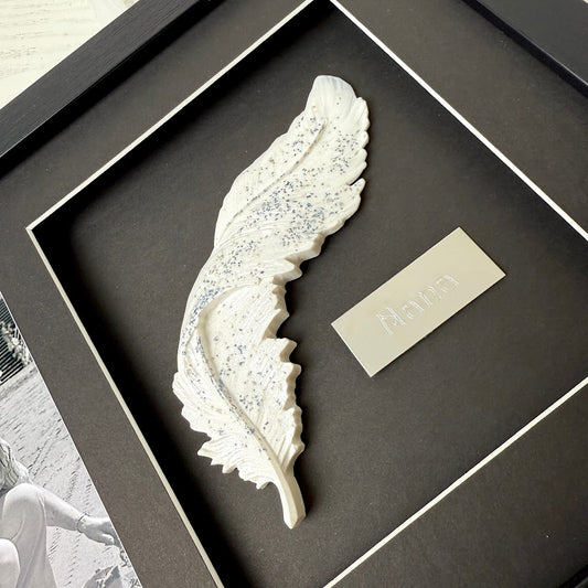 Photo Framed Memorial Ashes/Hair feather