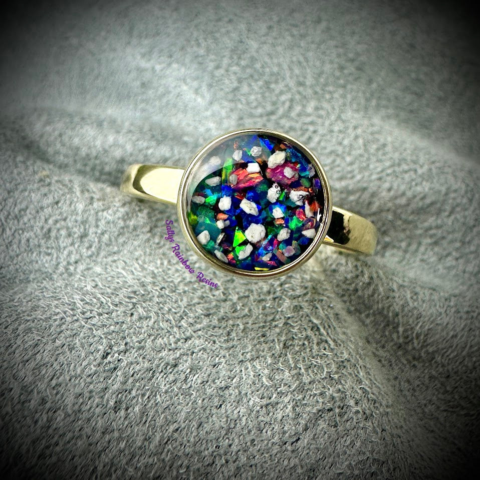 9ct Yellow/White/Rose gold Chunky Round Ring