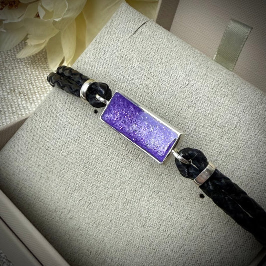 Leather Braided Silver Bracelet