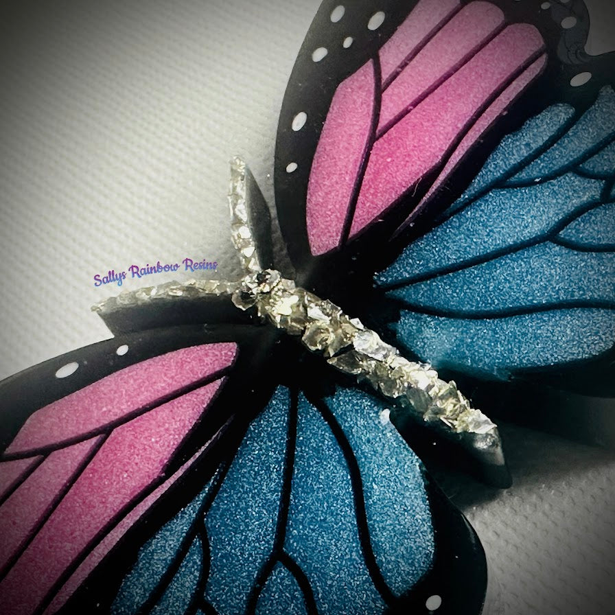 Framed Memorial Ashes / Hair Small Butterfly