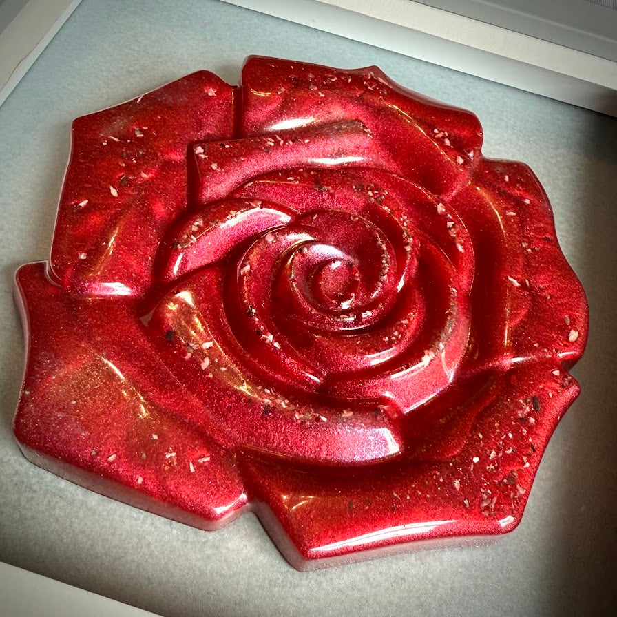 Framed Memorial Ashes/Hair Eternal Rose