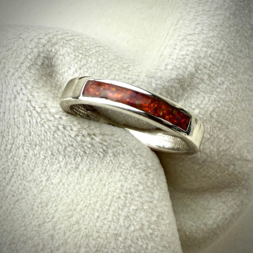 4mm Silver Slit Band Ring