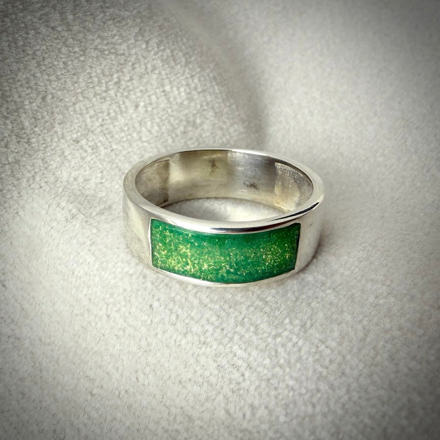 8mm Silver Slit band Ring