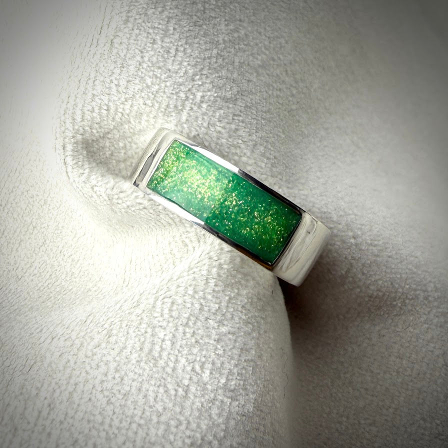 8mm Silver Slit band Ring
