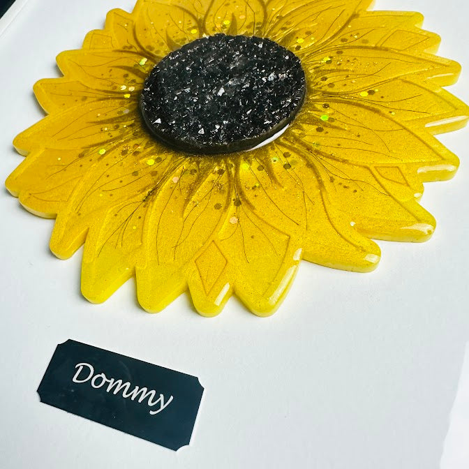 Framed Memorial Ashes/Hair Sunflower