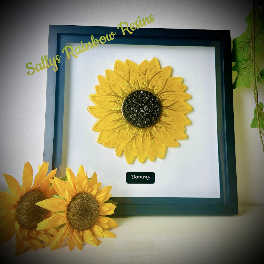 Framed Memorial Ashes/Hair Sunflower