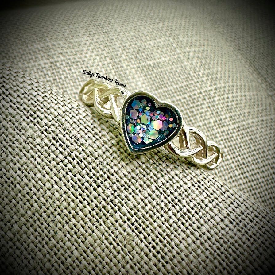 Heart Plaited .925 Silver Ring - Size Q Only