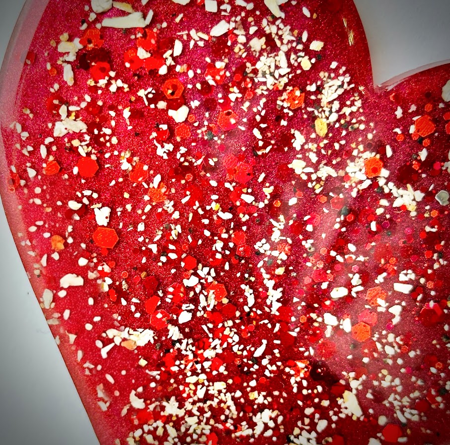 Framed Memorial Ashes/Hair Heart