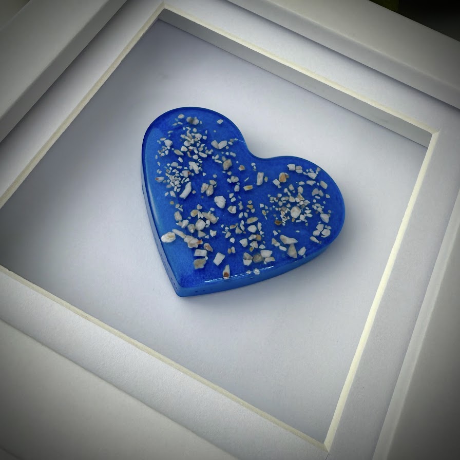 Framed Small Memorial Ashes/Hair Heart