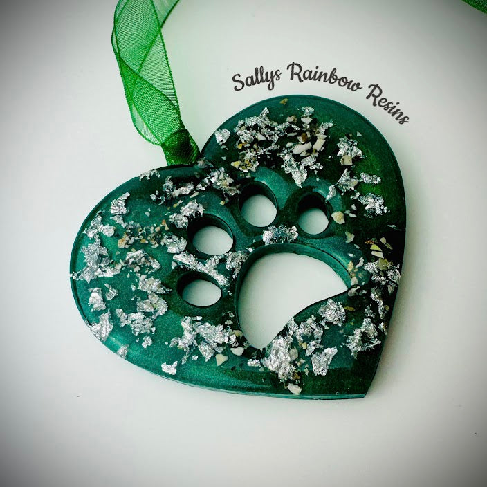 Heart Paw Memorial Decoration