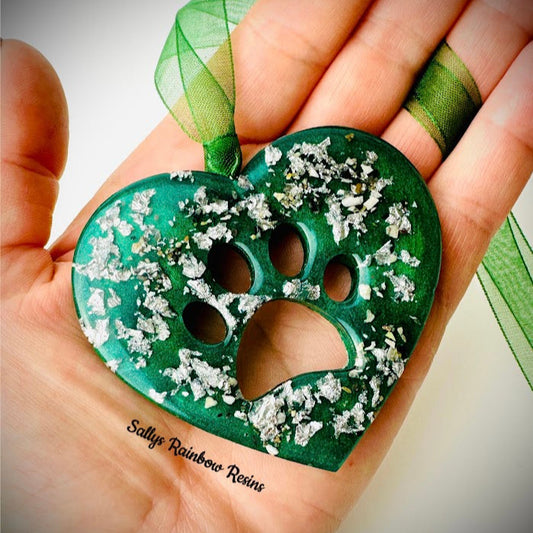 Heart Paw Memorial Decoration
