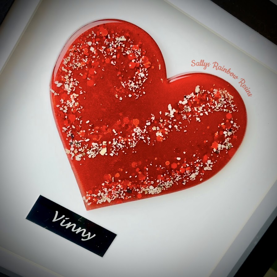 Framed Memorial Ashes/Hair Heart
